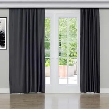 Gauze Fabric Design Blackout Antrasit Karartma Özellikli Fon Perde 100 x 200