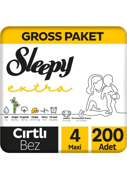 Sleepy Extra Günlük Aktivite Gross Paket Bebek Bezi 4 Numara