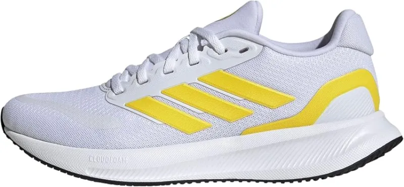 Adidas Runfalcon 5 Koşu Kadın Ayakkabısı, Bulut Beyaz Sarı Çekirdek Siyah, 9