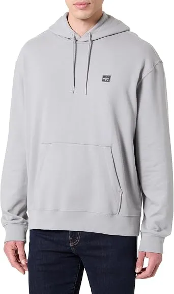 Calvin Klein ls 350terry eu whsl badge hoodie Erkek Sweatshirt Formal Gray L