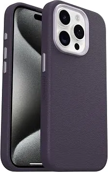 OtterBox Symmetry Serisi Kaktüs Deri MagSafe iPhone 15 Pro için Kılıf, Darbeye Dayanıklı, Düşmeye Karşı, İnce Koruyucu Kılıf, Askeri Standartlara Göre 3 x Daha Fazla Düşme, Lila