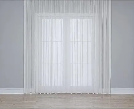 Gauze Fabric Design Folded KETEN PLUS EKRU Tül Perde 225 x 250