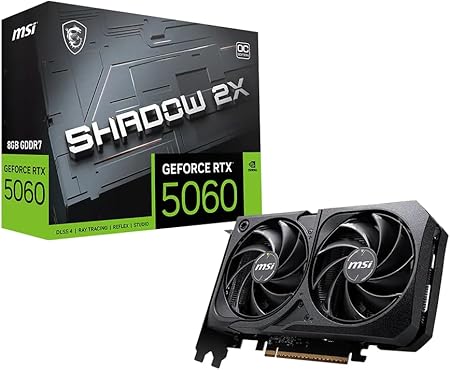 MSI VGA GEFORCE RTX 5060 8G SHADOW 2X OC MAX RTX5060 8GB GDDR7 128B DX12 PCIE 5.0 X16 (3XDP 1XHDMI)