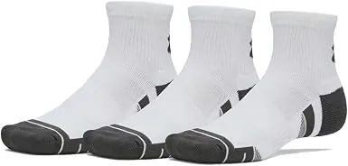 Under Armour New Ua Perf Tech 3Pk Qtr Unisex Yetişkin Çorap White/White/Jet Gray MD