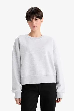 DeFacto Boxy Fit Kalın Basic Sweatshirt B8568AX25AU