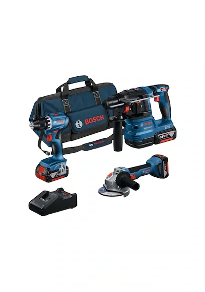 Bosch 18V Akülü Set GSR+GWS+GBH 3x 4.0Ah Akü + Şarj Aleti