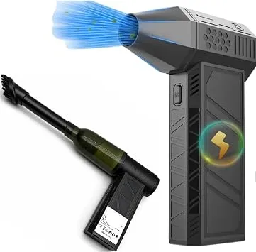 AEE® Mini Şarjlı Hava Üfleyici ve Vakumlu El Süpürgesi – 110.000 RPM, 200W Güçlü Motor, 4000 mAh Pil, LED Işıklı, 2'si 1 Arada Turbo Jet Fan ve Vakum, 3 Kademeli