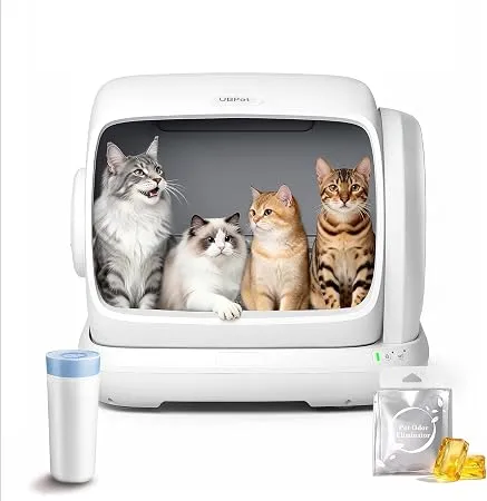 UBPet C41 Akıllı Otomatik Kedi Tuvaleti, 106L Geniş Hacim, Mobil Uygulama, Otomatik Temizleme, Ağırlık Sensörü, 38dB Sessiz Motor, Koku ve Poşet Hediyeli