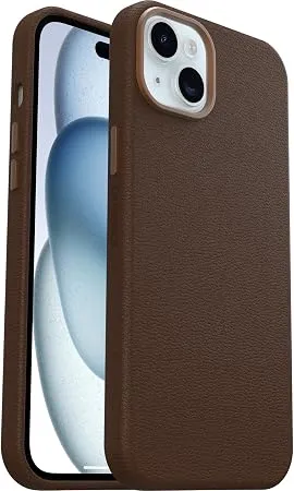 OtterBox Symmetry Serisi Kaktüs Deri MagSafe iPhone 15 Plus için Kılıf, Darbeye Dayanıklı, Düşmeye Karşı, İnce Koruyucu Kılıf, Askeri Standartlara Göre 3 x Daha Fazla Düşme, Kahverengi