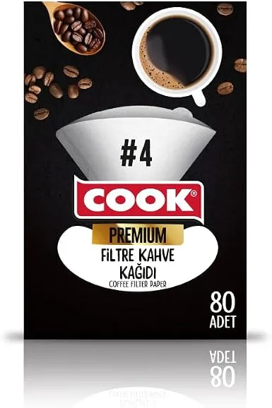 Cook Premium Filtre Kahve Kağıdı, Ebat 4, 80 Adet