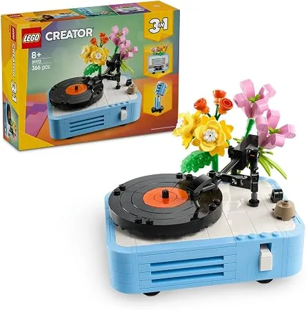 LEGO Creator 3’ü 1 Arada Çiçekli Pikap 31172 | 8 Yaş ve Üzeri Kız ve Erkek Çocuklar için Radyo ve Mikrofona Dönüşebilen Oyuncak Yapım Seti, Hediye Fikri (366 Parça)