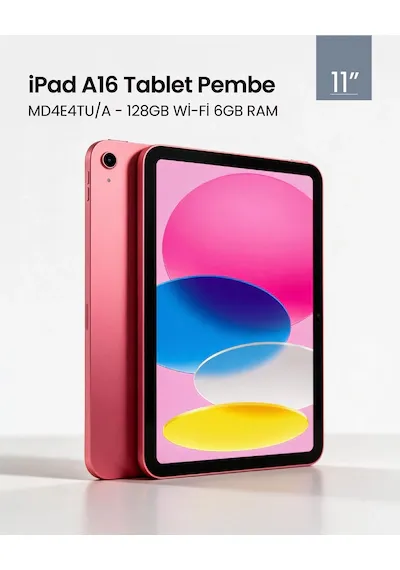 Apple iPad A16 MD4E4TU/A 128 GB Wi-Fi 11" Tablet Pembe