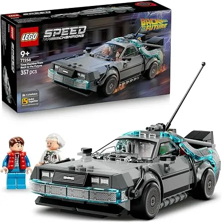 LEGO Speed Champions Geleceğe Dönüş’ten Zaman Makinesi 77256 | 9 Yaş ve Üzeri Çocuklar için Doktor Brown ve Marty McFly Minifigürleri İçeren Oyuncak Yapım Seti, Hediye Fikri (357 Parça)