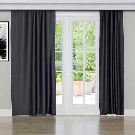 Gauze Fabric Design Blackout Antrasit Karartma Özellikli Fon Perde 100 x 200