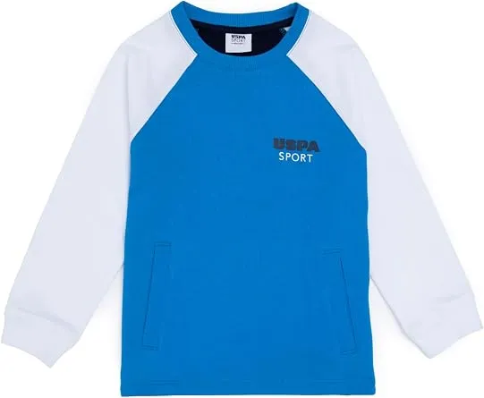 U.s. Polo Assn. Erkek Çocuk Saks Sweatshirt 50281477-VR045, Mavi, 3-4 Yaş