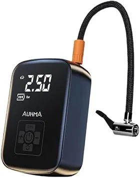 Hava Kompresörü, 150 PSI Dijital Göstergeli Oto Kompresör, Araba, Motosiklet, Bisiklet ve Top İçin, Taşınabilir Şarjlı Kullanım, Fener Işığı, 4000 Mah Batarya, 3 Farklı Başlık (PSI,KPA,BAR,KG/CM²)