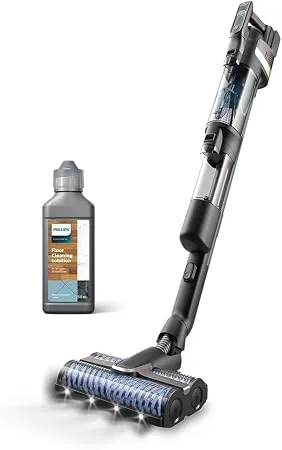Philips 9000 Serisi AquaTrio Kablosuz Dikey Süpürge (XW9463/11) ve Philips Aqua Trio Uyumlu Zemin Temizleme Solüsyonu (XV1792/01)