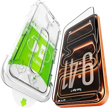 Epro iPhone 18 Pro Max / 17 Pro Max ile Uyumlu Ekran Koruyucu, Ahize Korumalı Toz Önleyici Tam Kaplama, Hizalama Aparatlı Kolay Kurulum, Toz Bırakmayan Uygulama, Darbelere Karşı Ekstra Güçlü Cam