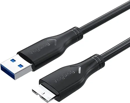VegGieg USB 3.0 Micro B Şarj ve Data HDD Kablosu 50 CM