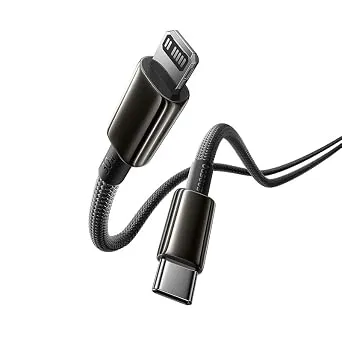 Baseus Tungsten Gold Air 30W Type-C to Lightning (iP) Hızlı Şarj ve Veri Aktarım Kablosu, PD Destekli Örgülü Kopmaz Yapı, iPhone ve iPad Uyumlu, 2 Metre, Cluster Siyah