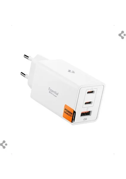 Spigen 67W USB-C + USB-A 3 Port Hızlı Şarj Aleti PPS 3.0