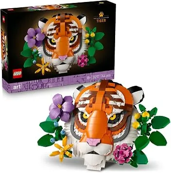 LEGO Art Fauna Koleksiyonu – Kaplan 31217 | Yetişkinler için Kişiselleştirilebilir Yapay Çiçekler İçeren Model Yapım Seti, Hediye Fikri (744 Parça)