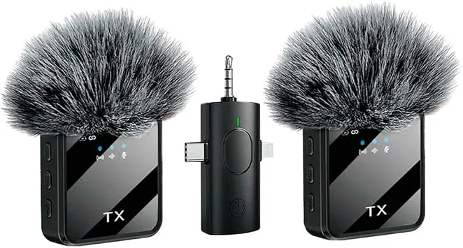 Torima F11-2 Type-C + Lightning + Aux 2li 3in1 Kablosuz Yaka Mikrofonu