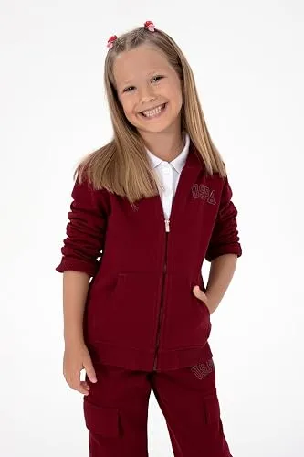 U.S. Polo Assn. Kız Çocuk Bordo Sweatshirt 50316837-VR014