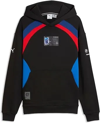 Puma Bmw M Motorsport Lıfestyle Erkek Geniş Kesim Kapüşonlu Sweatshırt,Puma Black L