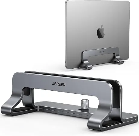 UGREEN Dikey Bilgisayar Standı, Çift Yuvalı Ayarlanabilir Alüminyum Laptop Standı, MacBook Air/Pro, Windows Dizüstü Bilgisayarlar, 13-17 İnç Laptoplar ile Uyumlu Masaüstü Tutucu – 20471