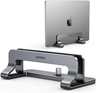 UGREEN Dikey Bilgisayar Standı, Çift Yuvalı Ayarlanabilir Alüminyum Laptop Standı, MacBook Air/Pro, Windows Dizüstü Bilgisayarlar, 13-17 İnç Laptoplar ile Uyumlu Masaüstü Tutucu – 20471