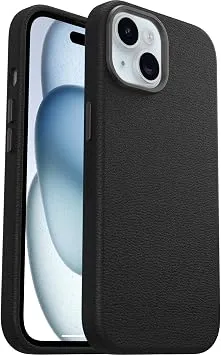 OtterBox Symmetry Serisi Kaktüs Deri MagSafe iPhone 15 için Kılıf, Darbeye Dayanıklı, Düşmeye Dayanıklı, İnce Koruyucu Kılıf, Askeri Standartlara Göre 3 x Daha Fazla Düşme, Siyah
