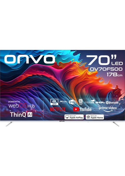 Onvo OV70F500 70 178 Ekran Uydu Alıcılı 4K Ultra HD Smart