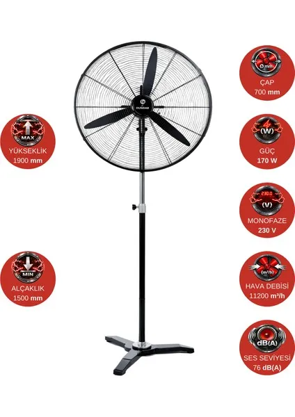 Dündar SV 65 65 cm (26'') 1350 D/D 220 230 Volt Monofaze