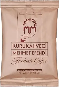Kurukahveci Mehmet Efendi Türk Kahvesi 100g | Cezve, Zengin Aroma, Orta, Vegan, Glutensiz, 1871'den Beri Otantik Türk Kahvesi Geleneği için İnce Kavrulmuş Öğütülmüş Kahve