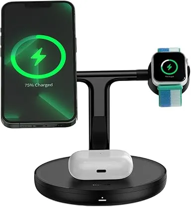 Baseus Swan 3 in 1 20W Wireless Şarj Özellikli Stant-Siyah
