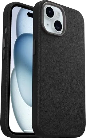 OtterBox Symmetry Serisi Kaktüs Deri MagSafe iPhone 15 için Kılıf, Darbeye Dayanıklı, Düşmeye Dayanıklı, İnce Koruyucu Kılıf, Askeri Standartlara Göre 3 x Daha Fazla Düşme, Siyah