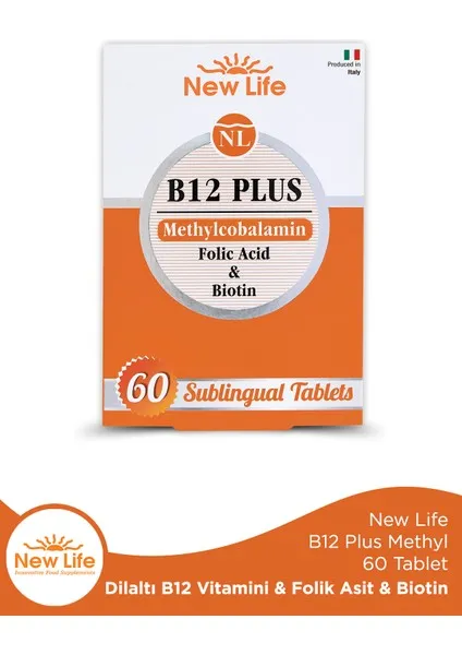 New Life B12 Plus Methylcobolamin 60 Dilaltı Tablet