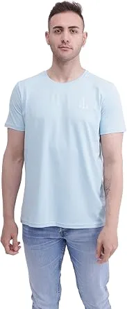 TSC HOUSE Unisex Çapa Nakışlı Bisiklet Yaka Tişört, Açık Mavi, XS
