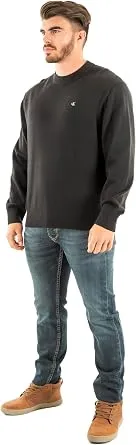 Calvin Klein EU LS COTTON RELAXED CREWNK SWEA Erkek Kazak Black M