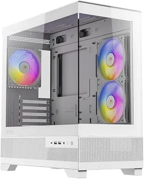 Antec Mini CX500M ARGB Beyaz Micro-ATX Mini-ITX Bilgisayar Kasası, Temperli Cam, ARGB Fanlı