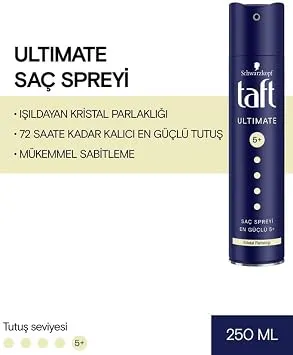 Taft Ultımate Sprey 250 ml 1 Adet Kalıcı Tutuş Saç Spreyi