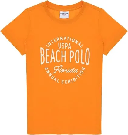 U.S. Polo Assn. Erkek Çocuk Turuncu Tişört 50307129-VR051, 5-6 Yaş
