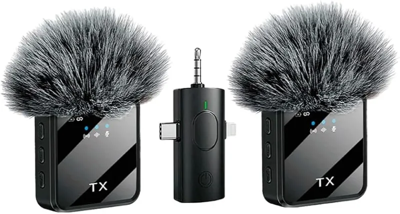 Torima F11-2 Type-C + Lightning + Aux 2li 3in1 Kablosuz Yaka Mikrofonu