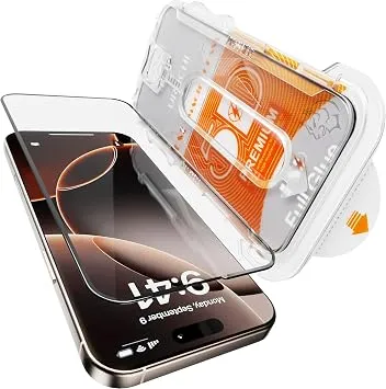 URUCHI iPhone 18 Pro / 17 Pro İle Uyumlu PREMIUM Hizalama Aparatlı ve Takılırken Camın Altında Kesinlikle Toz Bırakmayan Darbelere Karşı Ekstra Güçlü HD Ekran Koruyucu Cam
