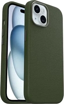 OtterBox Symmetry Serisi Kaktüs Deri MagSafe iPhone 15 için Kılıf, Darbeye Dayanıklı, Düşmeye Dayanıklı, İnce Koruyucu Kılıf, Askeri Standartlara Göre 3 x Daha Fazla Düşme, Yeşil