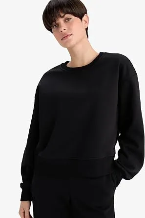 DeFacto Boxy Fit Kalın Basic Sweatshirt B8568AX25AU