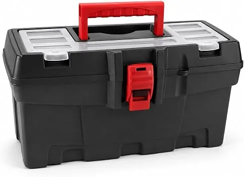 Orret Home 16 İnç Tepsili Plastik Takım Çantası, Kilitli Alet Sandığı, Vida Dübel Organizerli Tornavida Pense El Aleti Kutusu, Tamirci Hırdavat Düzenleyici (16")
