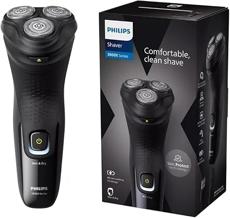 Philips 3000X Serisi Erkek Tıraş Makinesi, PowerCut Bıçak Teknolojisi, 5D Esnek Başlık, Islak ve Kuru Kullanım, Hassas Düzeltici, Cilt Koruma Özellikli, X3021/00