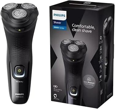 Philips 3000X Serisi Erkek Tıraş Makinesi, PowerCut Bıçak Teknolojisi, 5D Esnek Başlık, Islak ve Kuru Kullanım, Hassas Düzeltici, Cilt Koruma Özellikli, X3021/00